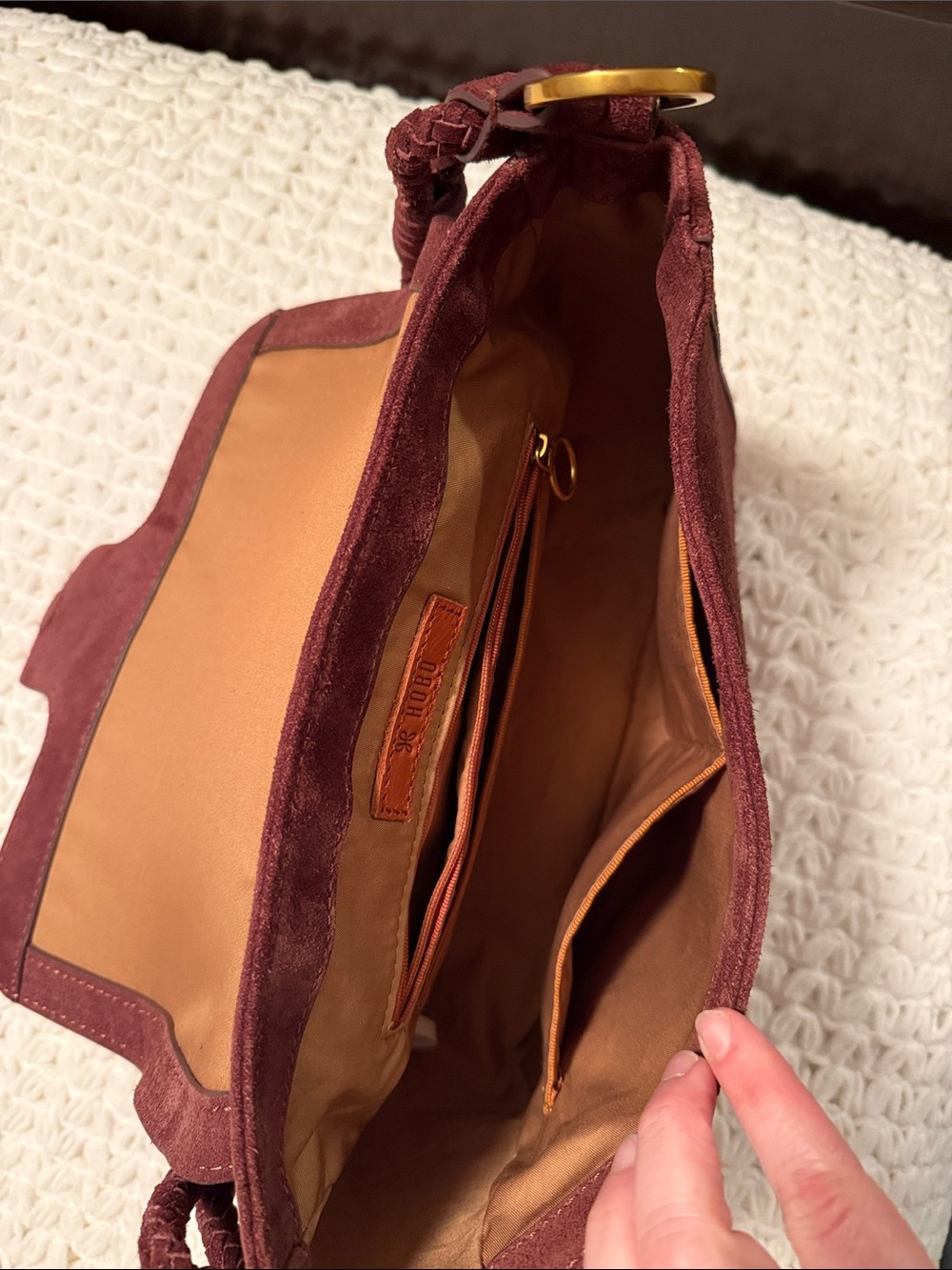 EUC Hobo Rogue Shoulder Bag in Chocolate Suede - Picture 7 of 13